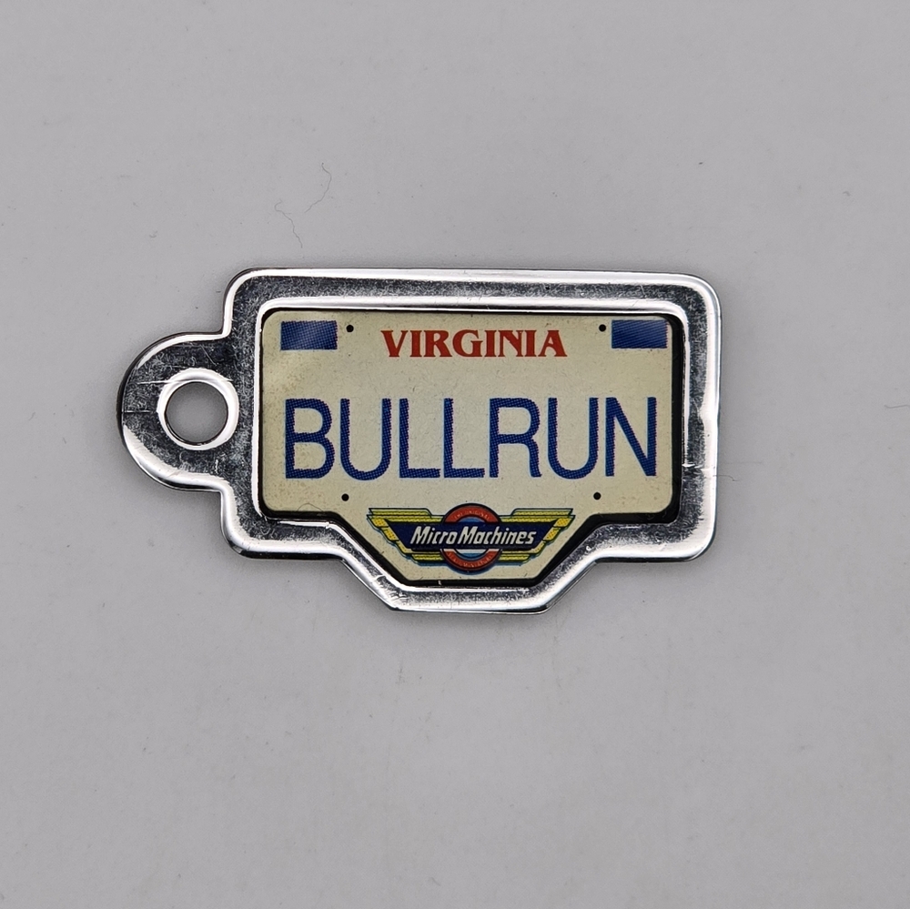 Vintage 1990 Galoob Micro Machines License Plate Virginia BULLRUN